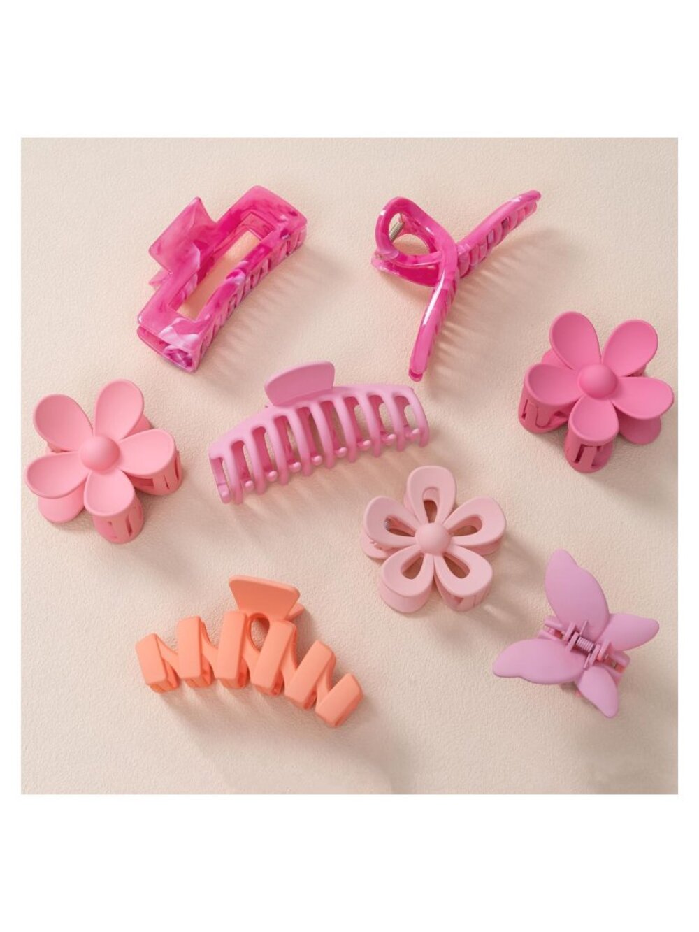 8PCS Flower Claw Hair Clips for Thick Hair, Anti-Slip Hair Accessories
